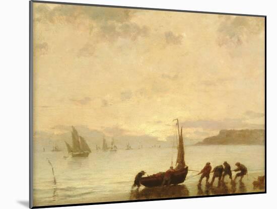 Return from Fishing with Setting Sun-Eugene Louis Boudin-Mounted Giclee Print