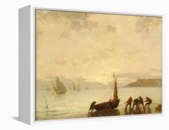 Return from Fishing with Setting Sun-Eugene Louis Boudin-Framed Premier Image Canvas