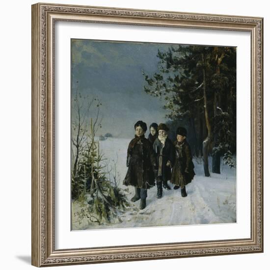 Return from School, 1884-Gavriil Fyodorovich Rybakov-Framed Giclee Print