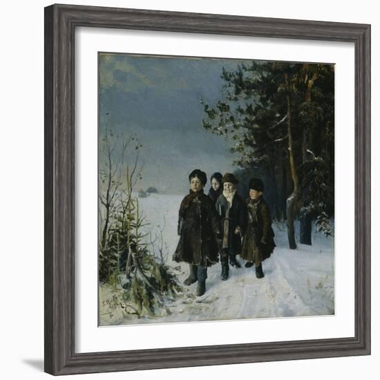 Return from School, 1884-Gavriil Fyodorovich Rybakov-Framed Giclee Print