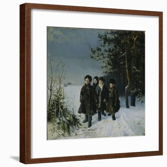 Return from School, 1884-Gavriil Fyodorovich Rybakov-Framed Giclee Print