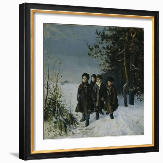 Return from School, 1884-Gavriil Fyodorovich Rybakov-Framed Giclee Print