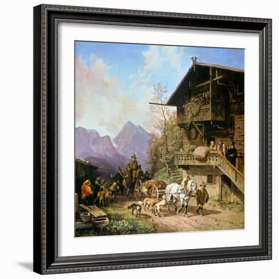 Return from the Bearhunting, 1839-Heinrich Bürkel-Framed Giclee Print