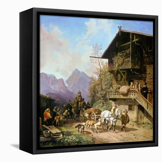 Return from the Bearhunting, 1839-Heinrich Bürkel-Framed Premier Image Canvas