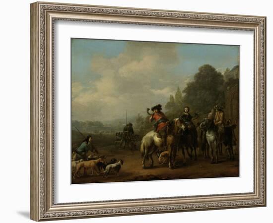 Return from the Hunt-Johannes Lingelbach-Framed Art Print