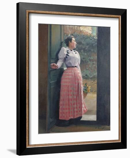 Return from the Market (Oil on Canvas)-Jules Ernest Renoux-Framed Giclee Print