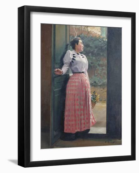 Return from the Market (Oil on Canvas)-Jules Ernest Renoux-Framed Giclee Print