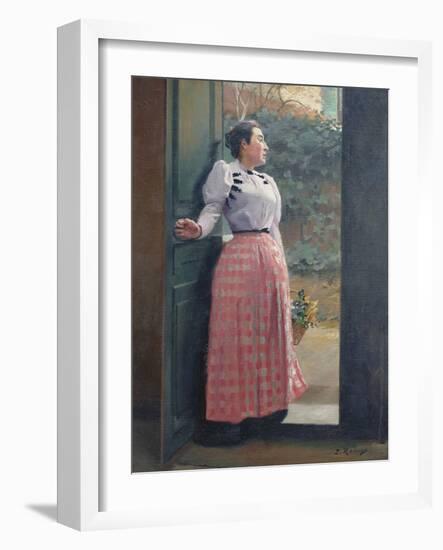 Return from the Market (Oil on Canvas)-Jules Ernest Renoux-Framed Giclee Print