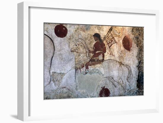Return of a warrior, Lucan tomb painting, Paestum, c4th century BC-Unknown-Framed Giclee Print