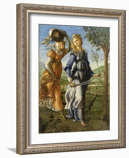 Return of Judith from the Field of Holofernes by Botticelli, c. 1472-73. Uffizi Gallery, Florence-Sandro Botticelli-Framed Art Print