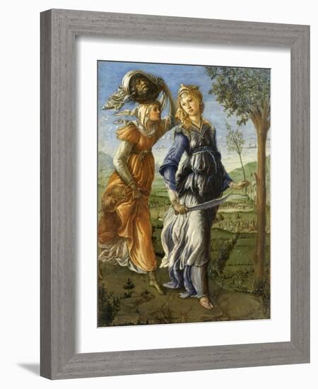 Return of Judith from the Field of Holofernes by Botticelli, c. 1472-73. Uffizi Gallery, Florence-Sandro Botticelli-Framed Art Print