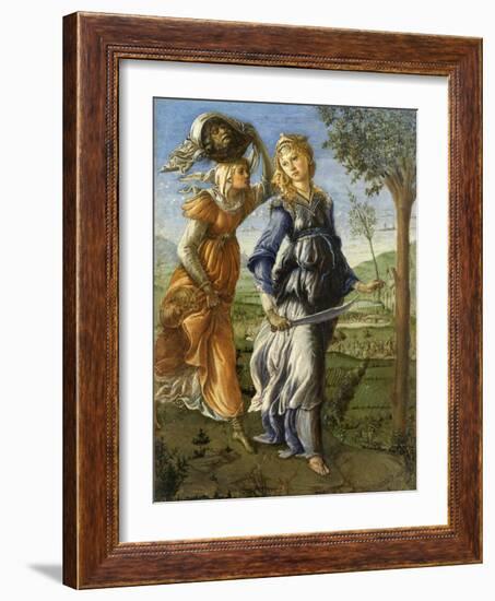 Return of Judith from the Field of Holofernes by Botticelli, c. 1472-73. Uffizi Gallery, Florence-Sandro Botticelli-Framed Art Print