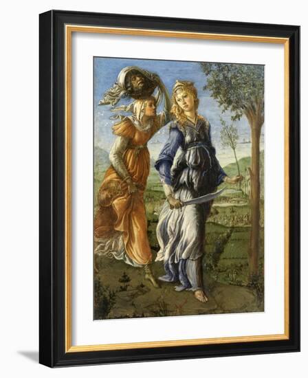 Return of Judith from the Field of Holofernes by Botticelli, c. 1472-73. Uffizi Gallery, Florence-Sandro Botticelli-Framed Art Print