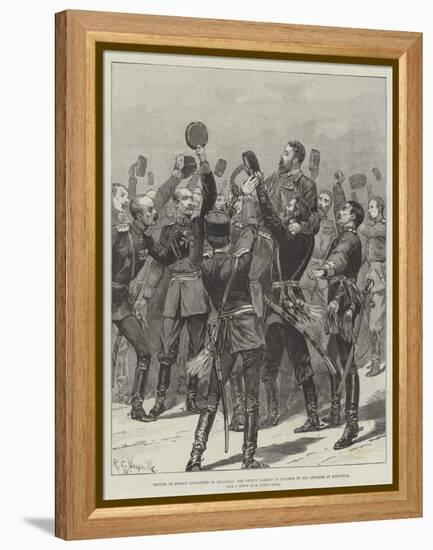 Return of Prince Alexander to Bulgaria, the Prince Carried in Triumph by His Officers at Rustchuk-Richard Caton Woodville II-Framed Premier Image Canvas