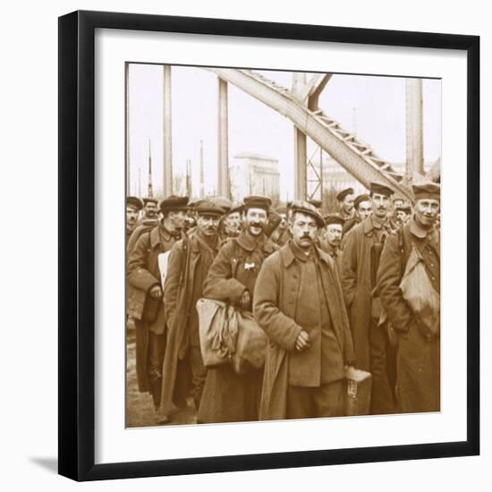 Return of soldiers from Alsace-Lorraine, c1914-c1918-Unknown-Framed Photographic Print