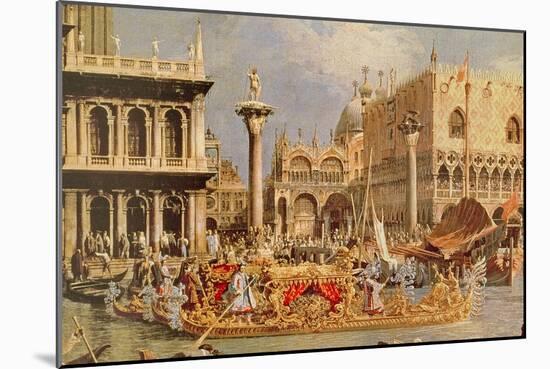Return of the Bucintoro on Ascension Day (Detail)-Canaletto-Mounted Giclee Print
