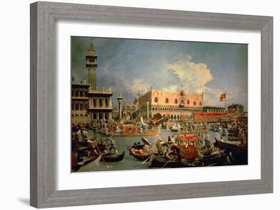 Return of the Bucintoro on Ascension Day-Canaletto-Framed Giclee Print