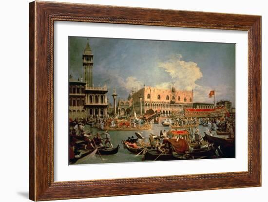 Return of the Bucintoro on Ascension Day-Canaletto-Framed Giclee Print