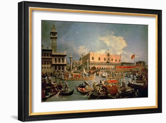 Return of the Bucintoro on Ascension Day-Canaletto-Framed Giclee Print