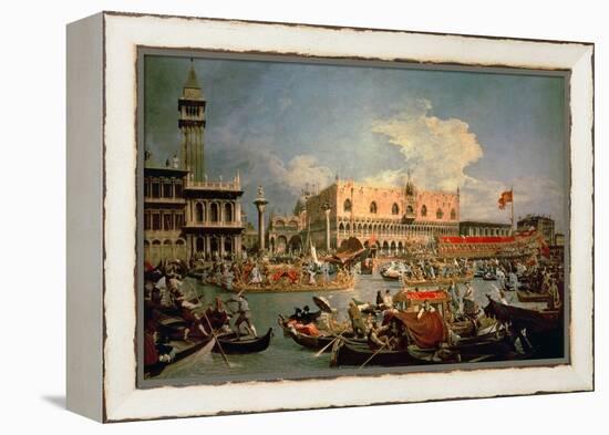 Return of the Bucintoro on Ascension Day-Canaletto-Framed Premier Image Canvas