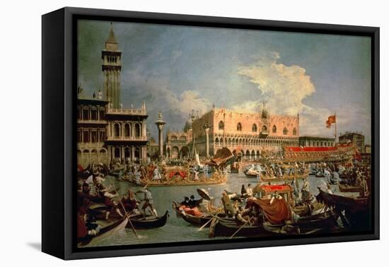 Return of the Bucintoro on Ascension Day-Canaletto-Framed Premier Image Canvas