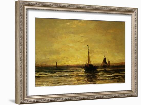 Return of the Fleet at Sunset-Hendrik William Mesdag-Framed Art Print