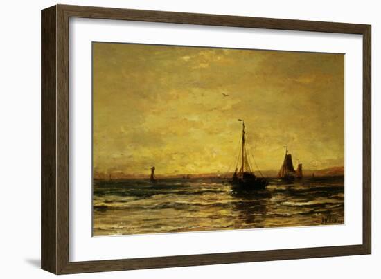 Return of the Fleet at Sunset-Hendrik William Mesdag-Framed Art Print