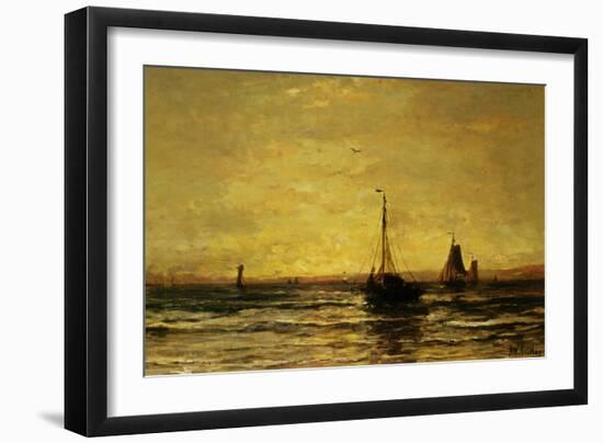 Return of the Fleet at Sunset-Hendrik William Mesdag-Framed Art Print