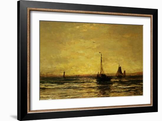 Return of the Fleet at Sunset-Hendrik William Mesdag-Framed Art Print