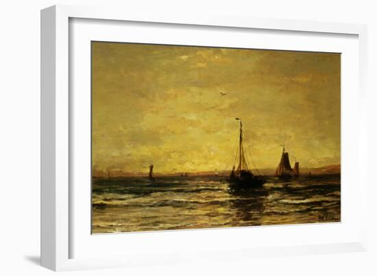 Return of the Fleet at Sunset-Hendrik William Mesdag-Framed Art Print