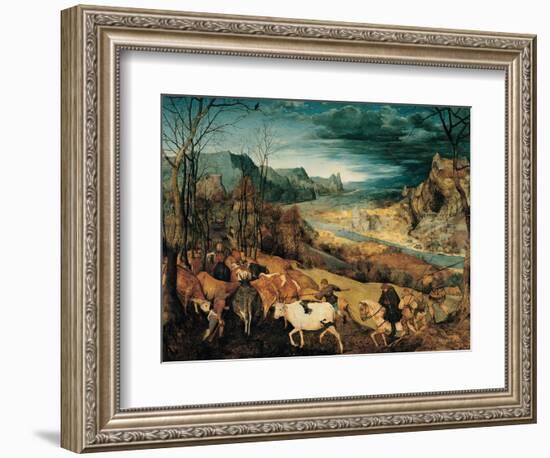 Return of the Herd (Autumn)-Pieter Bruegel the Elder-Framed Art Print