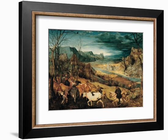 Return of the Herd (Autumn)-Pieter Bruegel the Elder-Framed Art Print