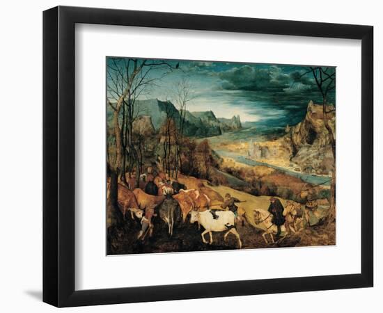 Return of the Herd (Autumn)-Pieter Bruegel the Elder-Framed Art Print