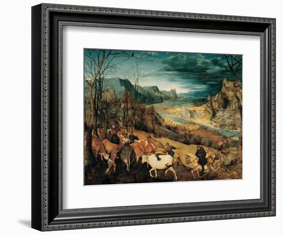 Return of the Herd (Autumn)-Pieter Bruegel the Elder-Framed Art Print