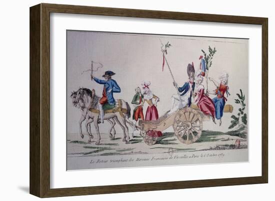 Return of the Heroines of Versailles to Paris, Oct. 6, 1789, at Beginning of French Revolution-null-Framed Art Print