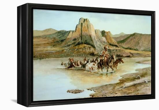 Return of the Horse Thieves-Charles Marion Russell-Framed Stretched Canvas