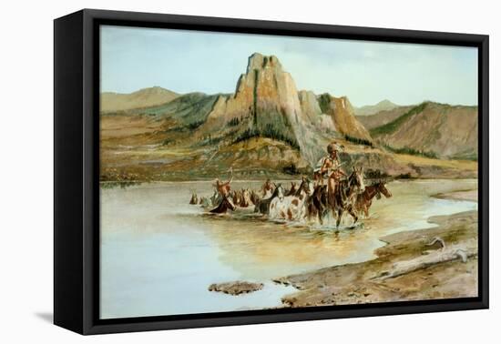 Return of the Horse Thieves-Charles Marion Russell-Framed Stretched Canvas