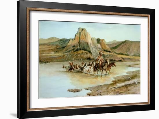 Return of the Horse Thieves-Charles Marion Russell-Framed Art Print