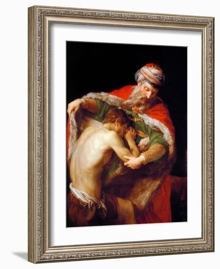 Return of the Prodigal Son, 1773-Pompeo Batoni-Framed Giclee Print