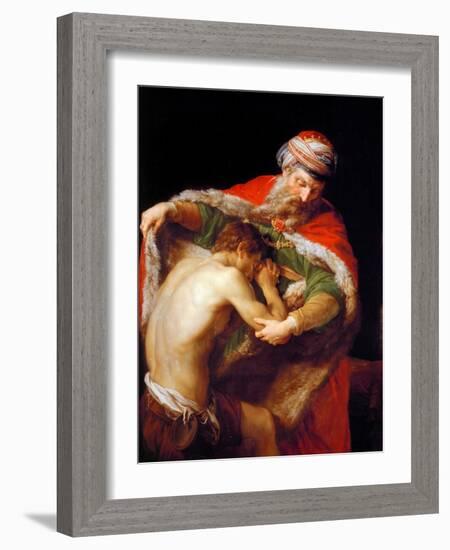 Return of the Prodigal Son, 1773-Pompeo Batoni-Framed Giclee Print