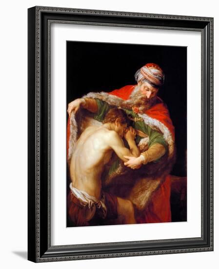 Return of the Prodigal Son, 1773-Pompeo Batoni-Framed Giclee Print