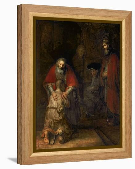 Return of the Prodigal Son, circa 1668-69-Rembrandt van Rijn-Framed Premier Image Canvas