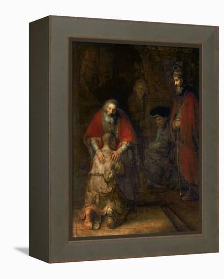 Return of the Prodigal Son, circa 1668-69-Rembrandt van Rijn-Framed Premier Image Canvas