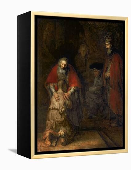 Return of the Prodigal Son, circa 1668-69-Rembrandt van Rijn-Framed Premier Image Canvas