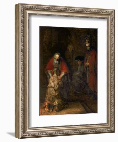 Return of the Prodigal Son, circa 1668-69-Rembrandt van Rijn-Framed Premium Giclee Print