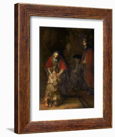 Return of the Prodigal Son, circa 1668-69-Rembrandt van Rijn-Framed Premium Giclee Print