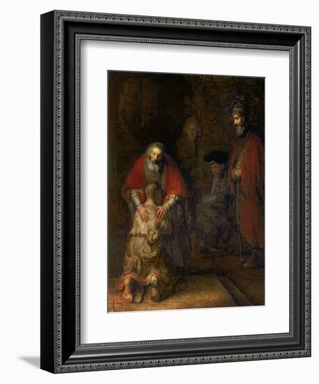 Return of the Prodigal Son, circa 1668-69-Rembrandt van Rijn-Framed Premium Giclee Print