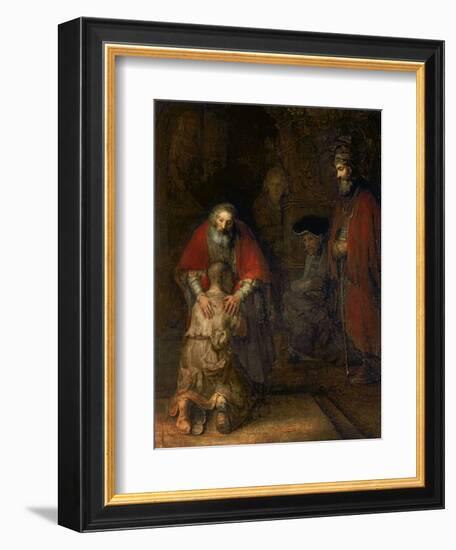 Return of the Prodigal Son, circa 1668-69-Rembrandt van Rijn-Framed Premium Giclee Print