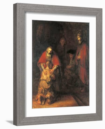 Return of the Prodigal Son-Rembrandt van Rijn-Framed Art Print