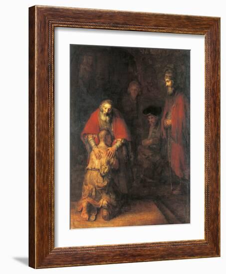 Return of the Prodigal Son-Rembrandt van Rijn-Framed Art Print